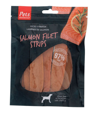 Pets Unlimited Salmon Filet Strips Large Dog Treats 150g - 150g